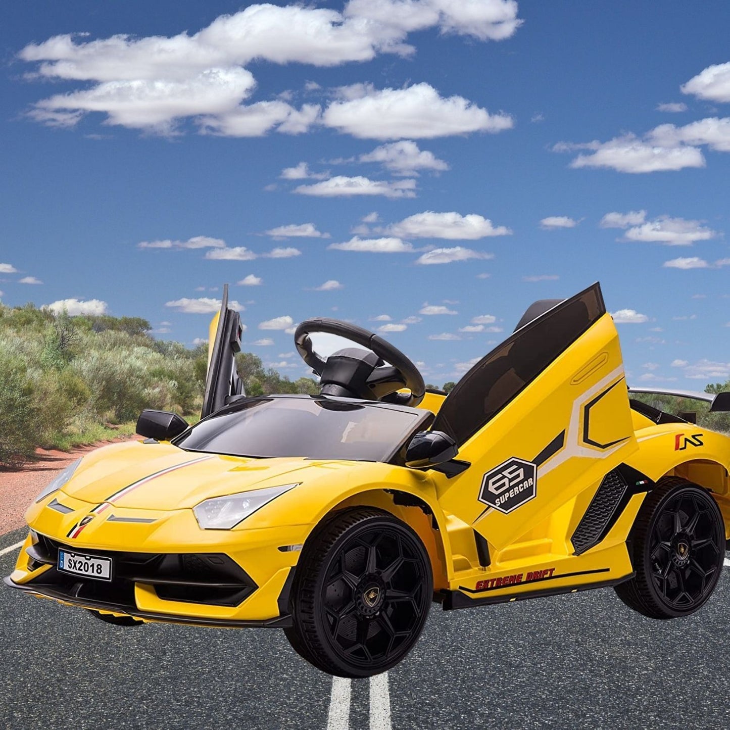 12V Electric Sports Car for Kids with 3 Speed Options