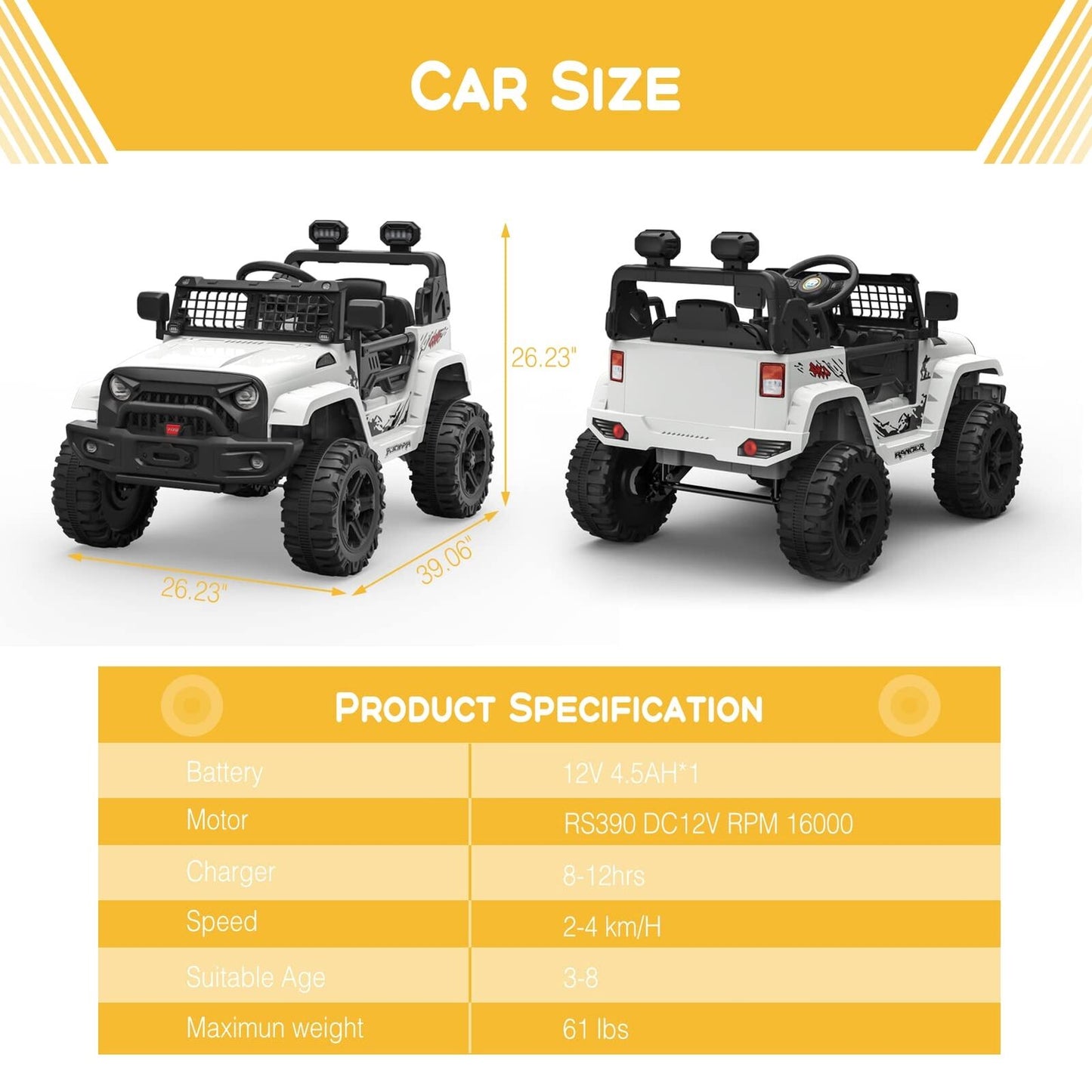 Electric Toy Jeep for Kids with Bluetooth Remote Control - Perfect Xmas Gift!