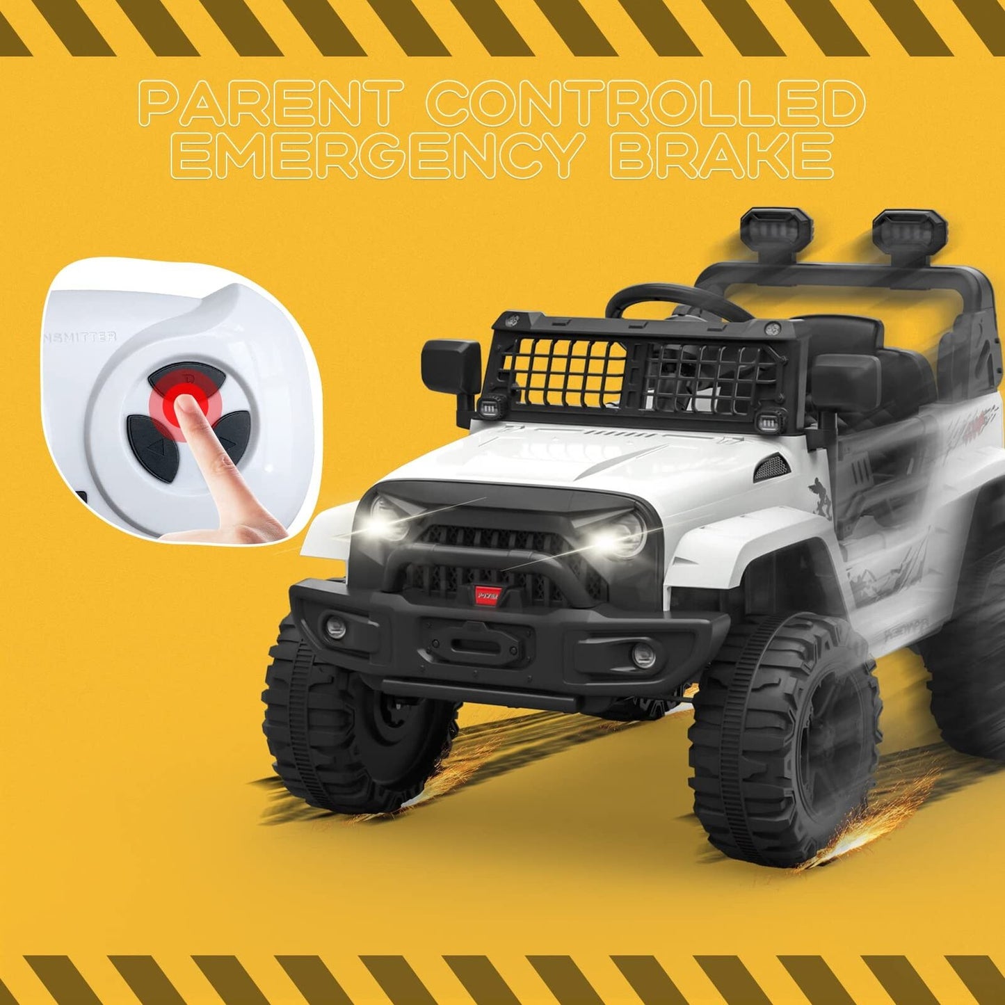Premium 12V Electric Ride-On Truck for Kids with Remote Control and 2 Speed Options - LED Lights Included