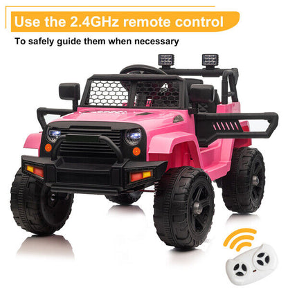 Electric Toy Jeep for Kids with LED Lights, MP3 Player, and Remote Control - Perfect Gift for Young Drivers!