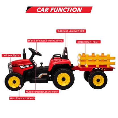 Electric Tractor Remote Control with Headlights for Kids Ages 3-6