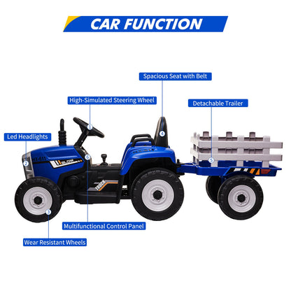 Electric Tractor Remote Control with Headlights for Kids Ages 3-6