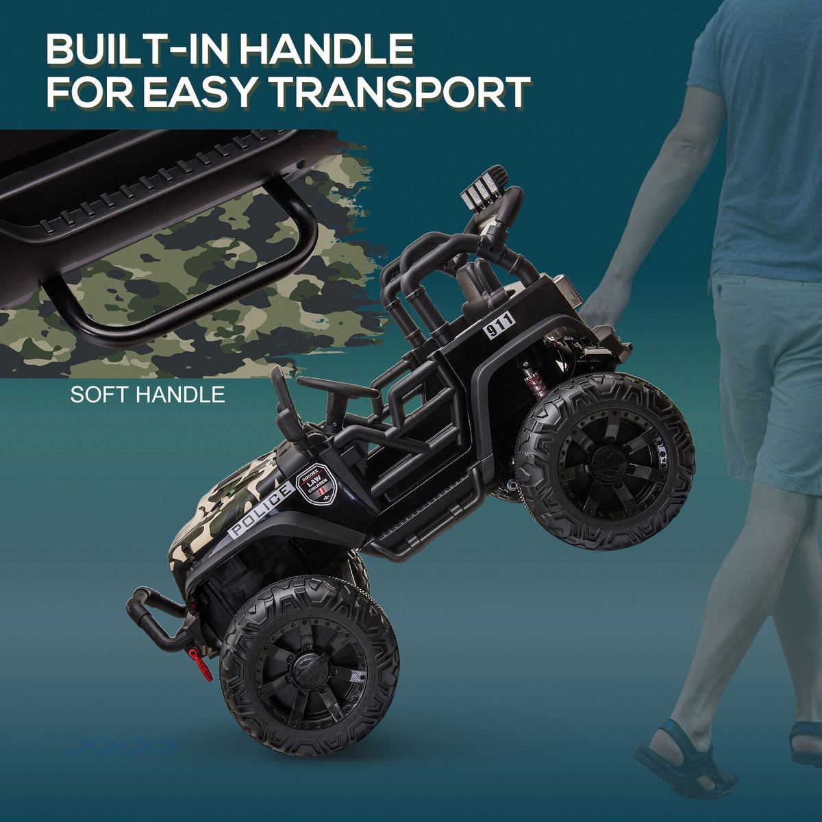 Electric UTV Truck for Kids with Bluetooth Music and Dual Motors