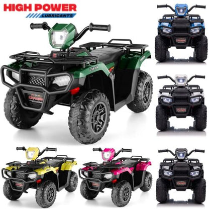 Electric Vehicle with Dual Speed Options, Treaded Tires, and LED Lights - Powered by 12V Battery