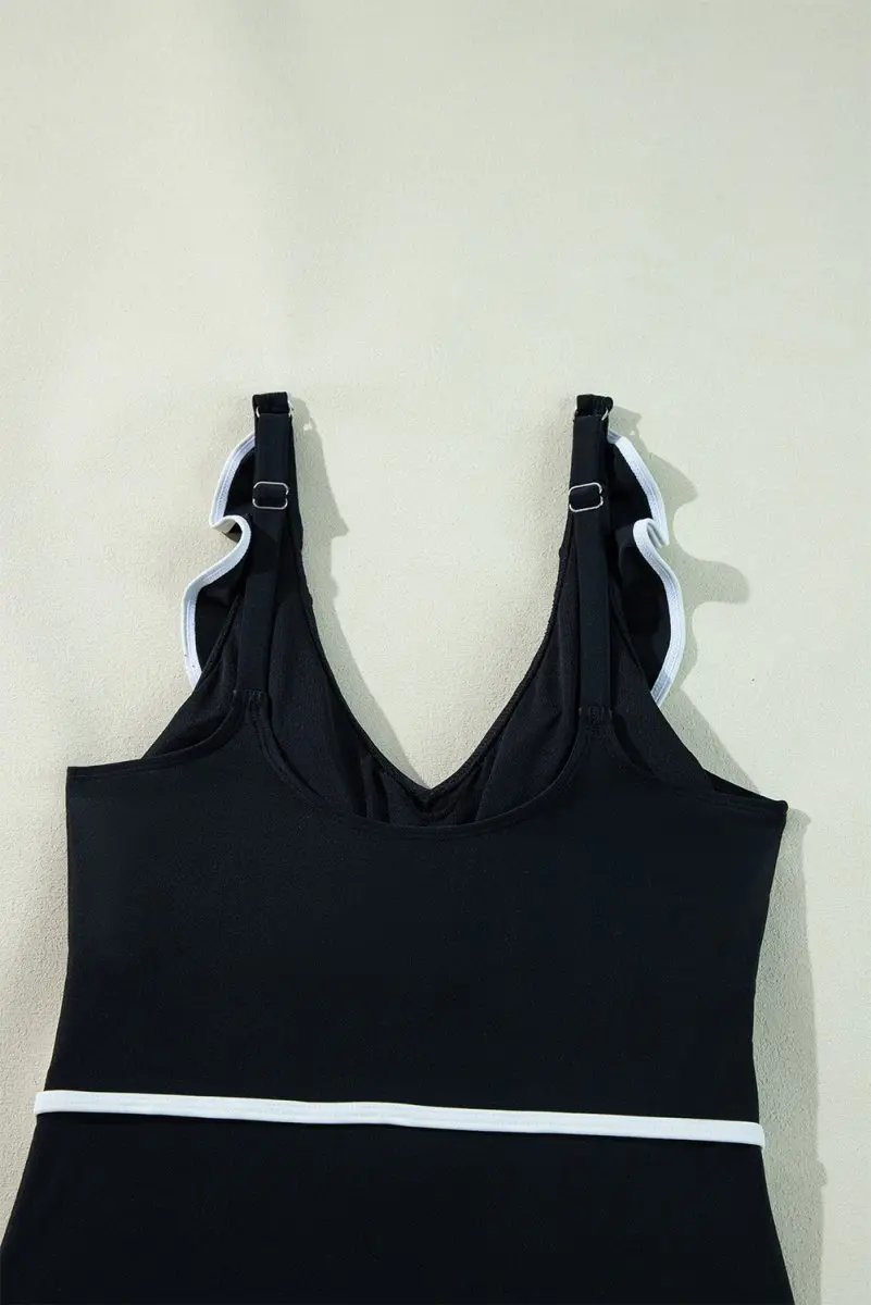Accessories Love Salve Black Ruffle Swimsuit Vacation Women's One-Piece: Elegant & Flattering