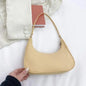 Elegant Pure Color Shoulder Underarm Bags, Casual Ladies Zipper Small Purse Top-handle Handbag For Ladies And Girls