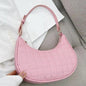 Elegant Pure Color Shoulder Underarm Bags, Casual Ladies Zipper Small Purse Top-handle Handbag For Ladies And Girls