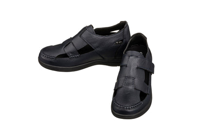 CALTO - K2663 - 3.2 Inches Taller (Navy) - Casual Fisherman Sandal