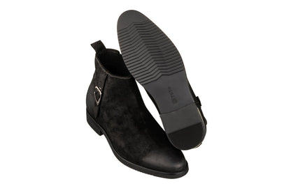 TOTO - K92081 - 3 Inches Taller (Nubuck Black) - Chelsea Ankle Boots