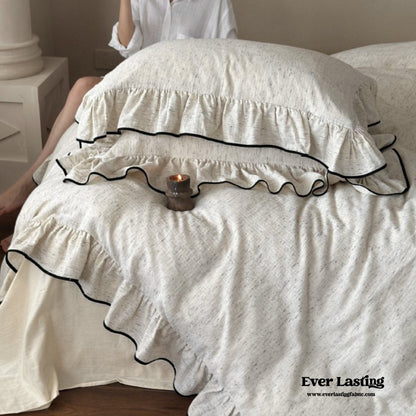Élise French Vintage Ruffled Double Gauze Bedding Set