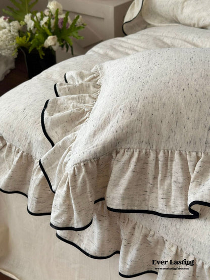 Élise French Vintage Ruffled Double Gauze Bedding Set