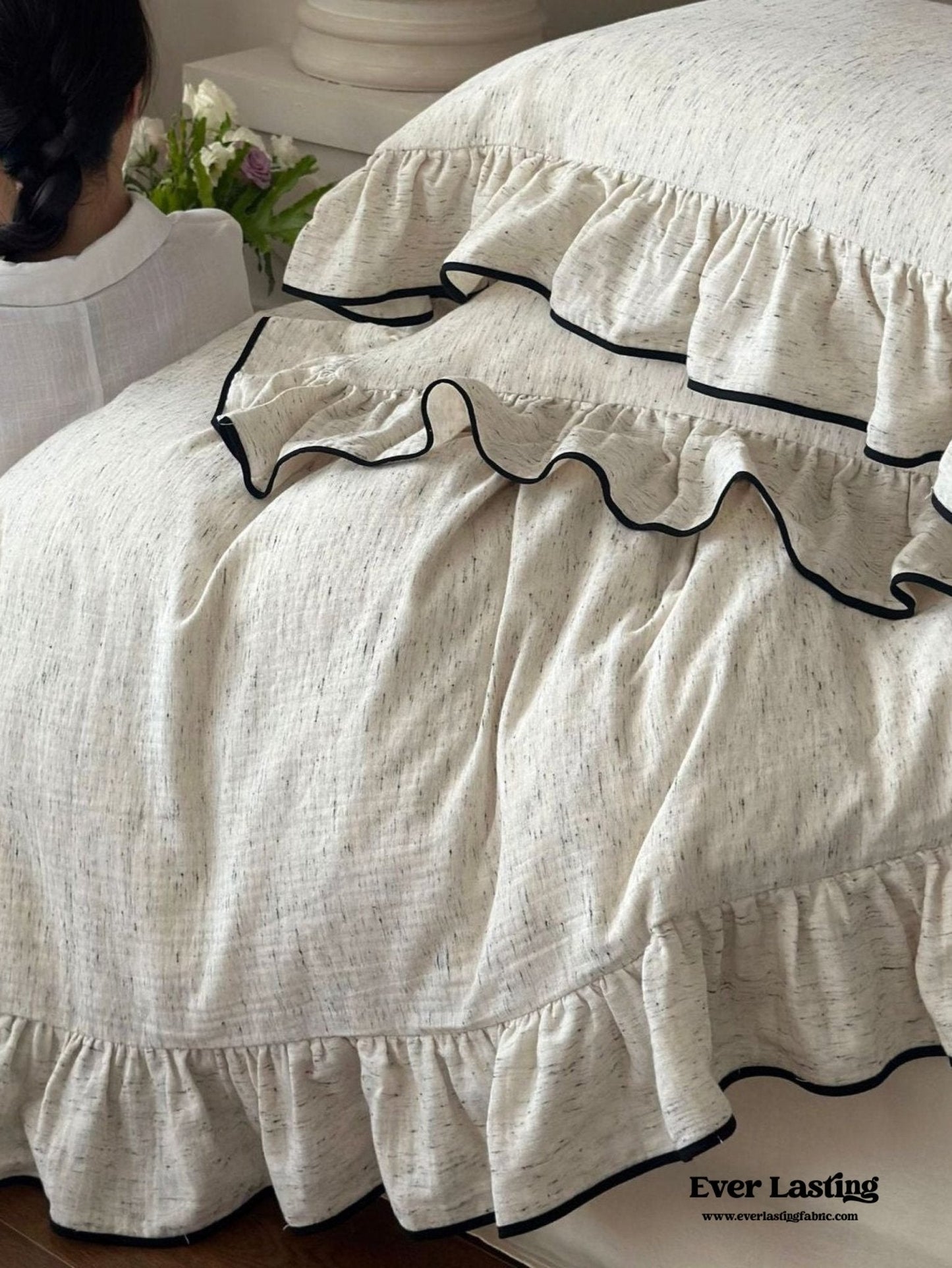 Élise French Vintage Ruffled Double Gauze Bedding Set