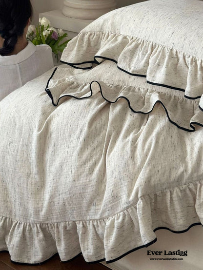 Élise French Vintage Ruffled Double Gauze Bedding Set
