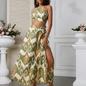 Vacation Print Two-Piece Skirt Set