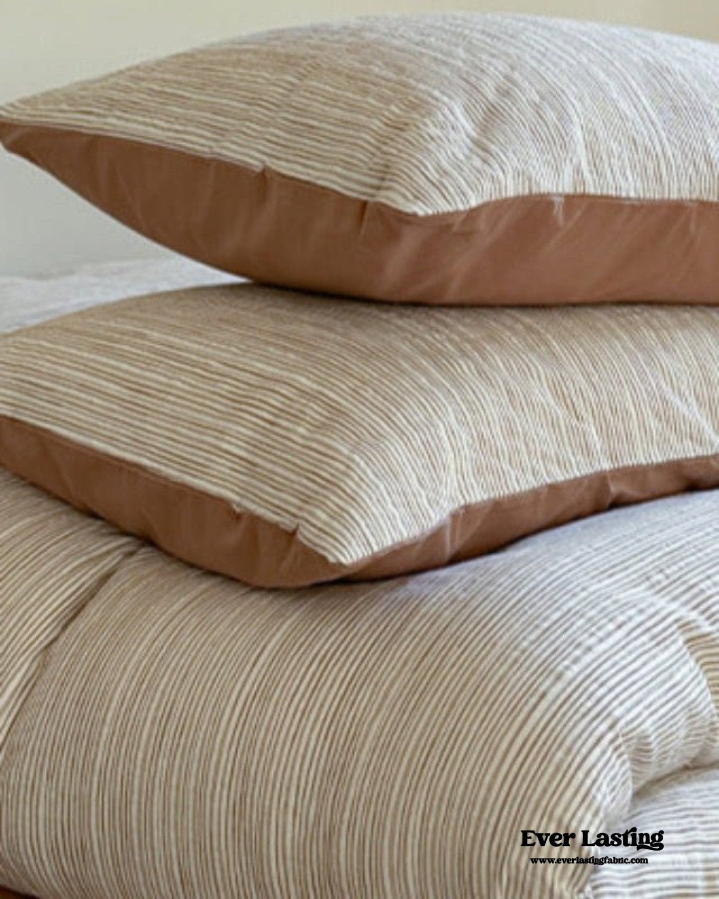 Emma Duo Striped Jacquard Bedding Set / Brown
