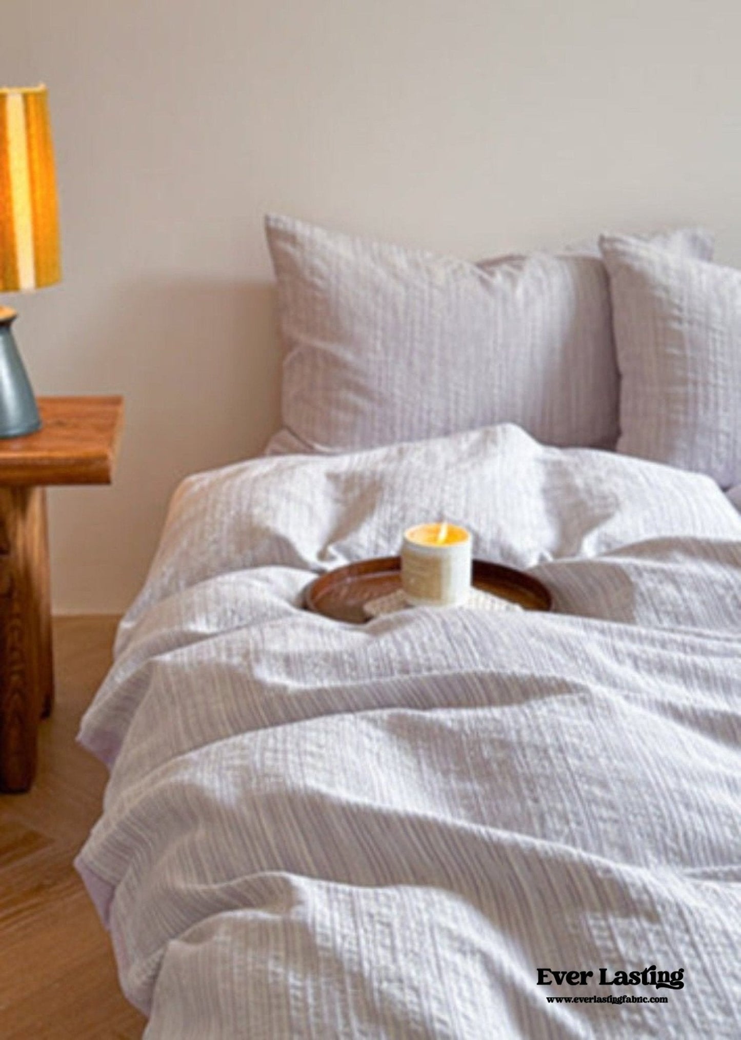 Emma Duo Striped Jacquard Bedding Set / Brown