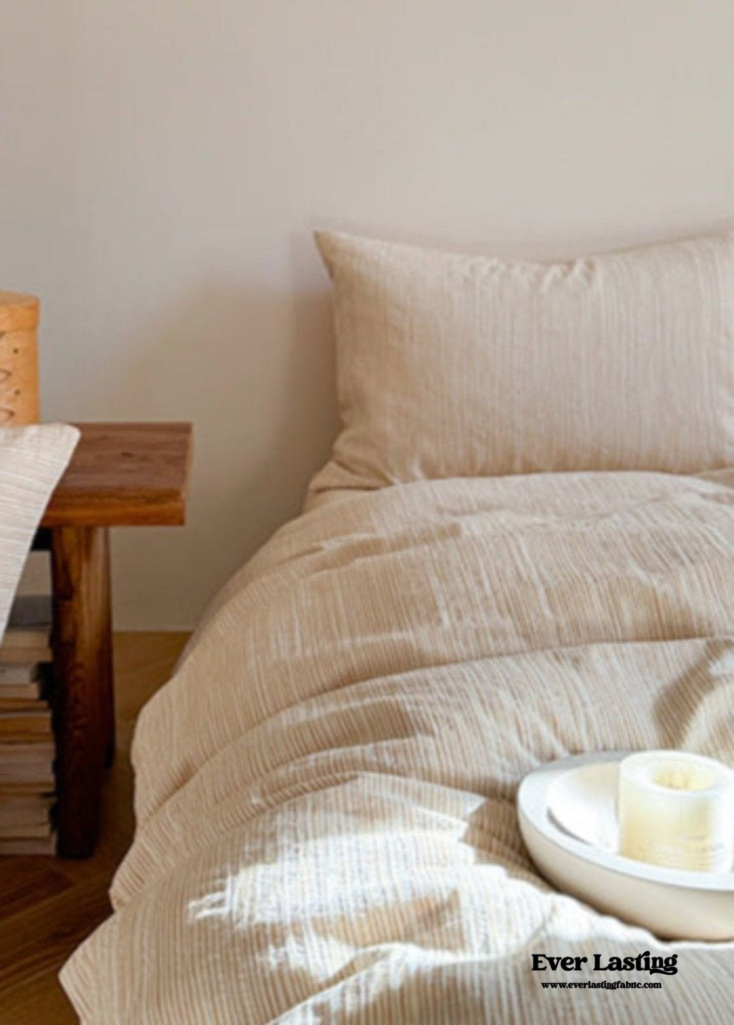 Emma Duo Striped Jacquard Bedding Set / Brown