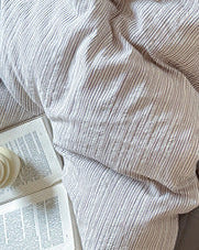Emma Duo Striped Jacquard Bedding Set / Purple
