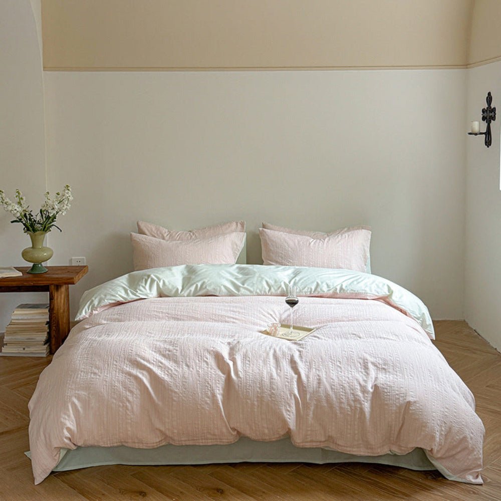 Emma Duo Striped Jacquard Bedding Set / Gray