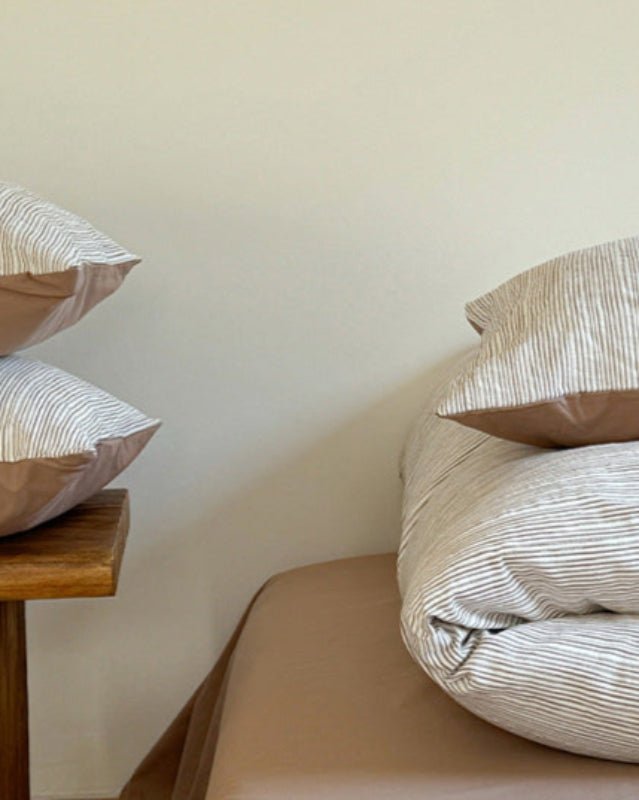 Emma Duo Striped Jacquard Bedding Set / Purple