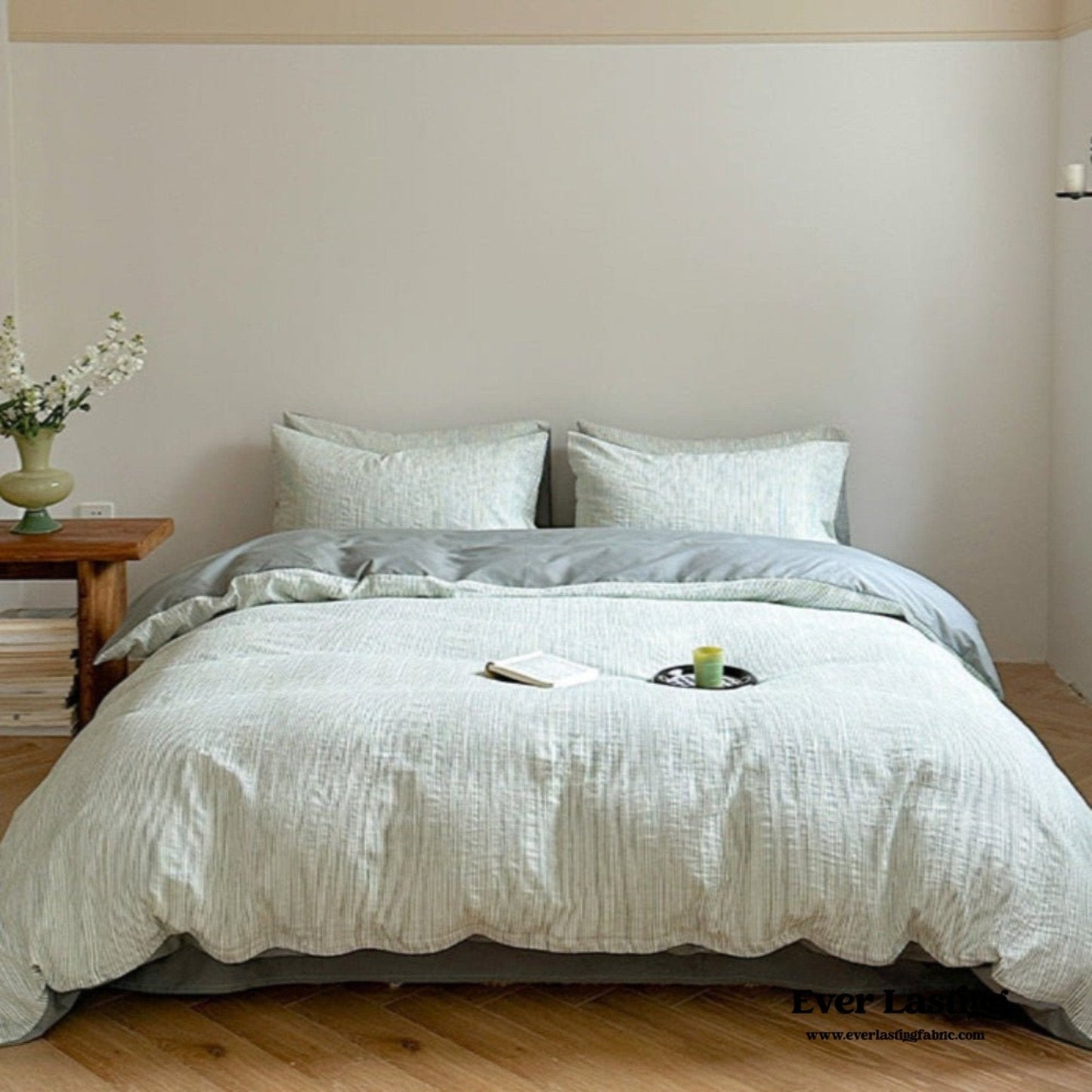 Emma Duo Striped Jacquard Bedding Set / Light Pink