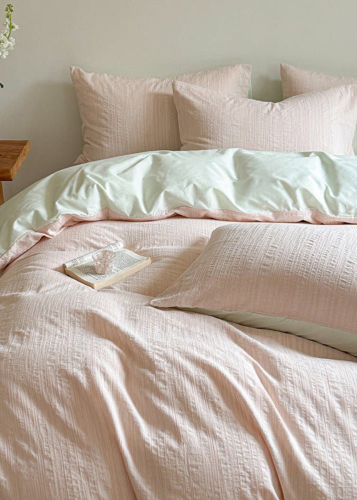 Emma Duo Striped Jacquard Bedding Set / Purple