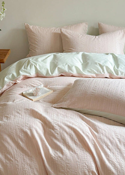 Emma Duo Striped Jacquard Bedding Set / Green