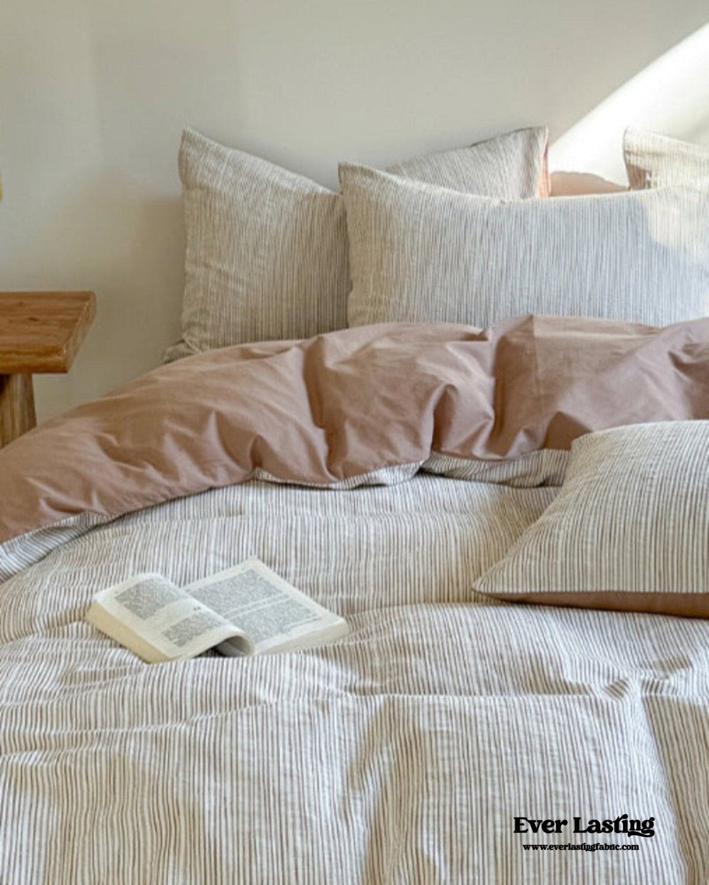 Emma Duo Striped Jacquard Bedding Set / Light Purple