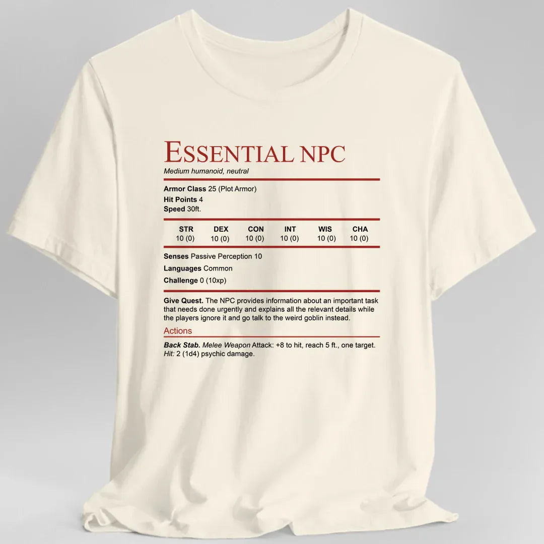 Essential NPC Funny D&D T-Shirt