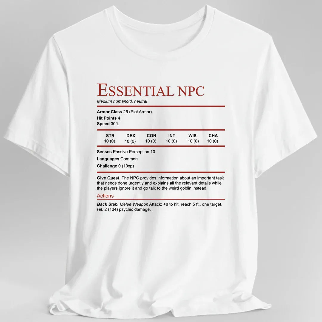 Essential NPC Funny D&D T-Shirt
