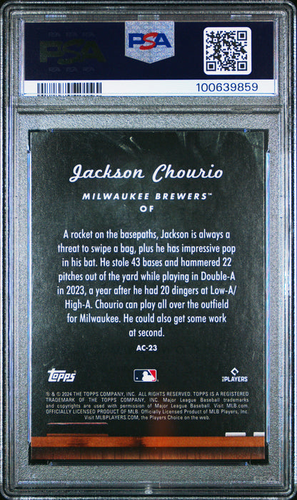 Graded 2024 Topps Update Jackson Chourio #AC23 All Class Rookie RC Baseball Card PSA 10 Gem Mint