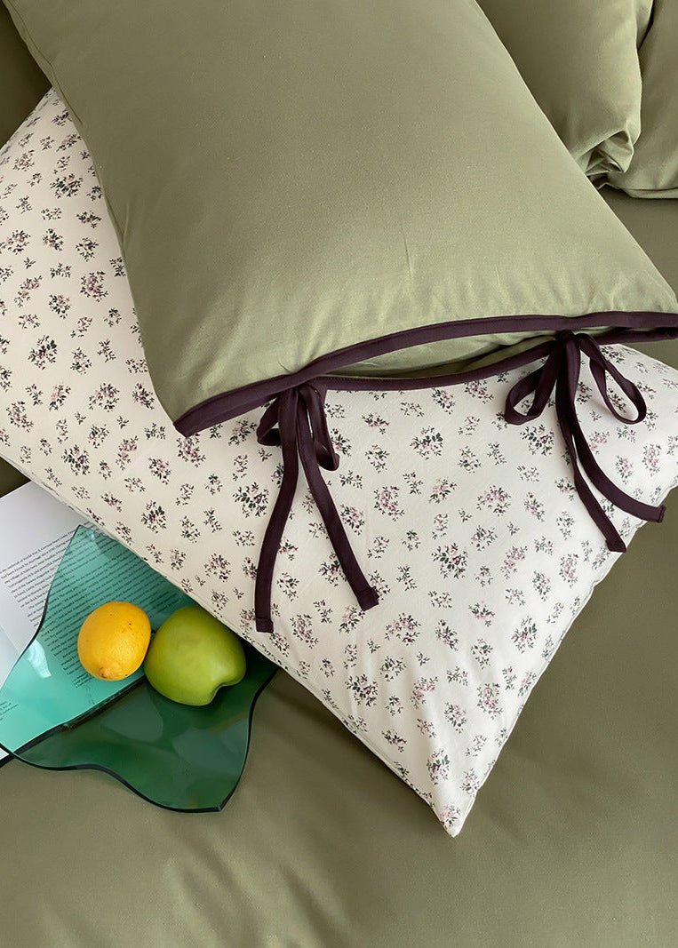 Evangeline Pastel Bow Tie Twill Bedding Set / Blue