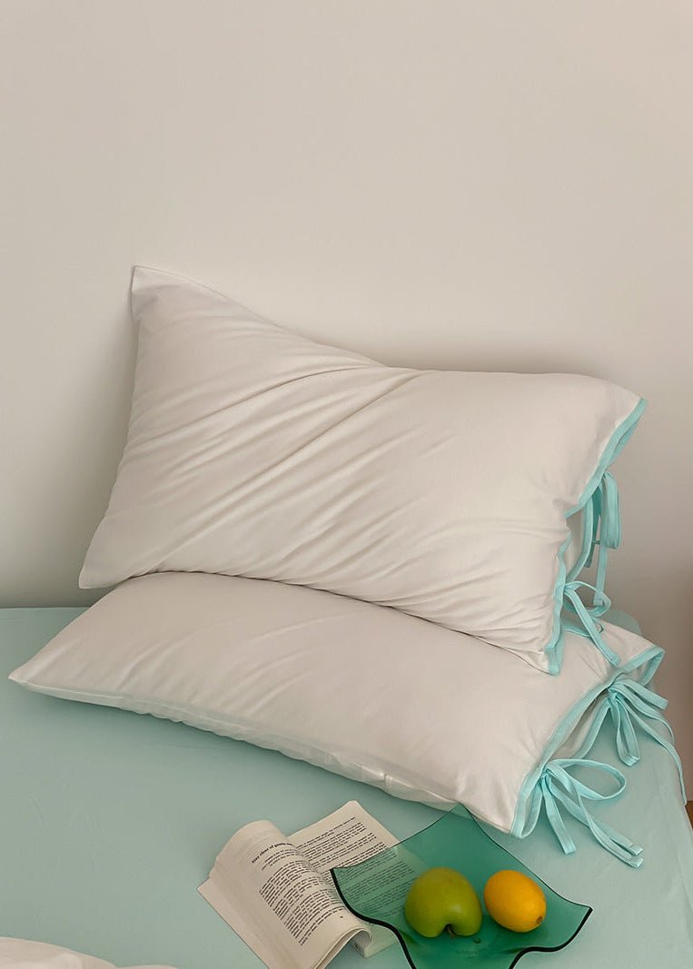 Evangeline Pastel Bow Tie Twill Bedding Set / Green