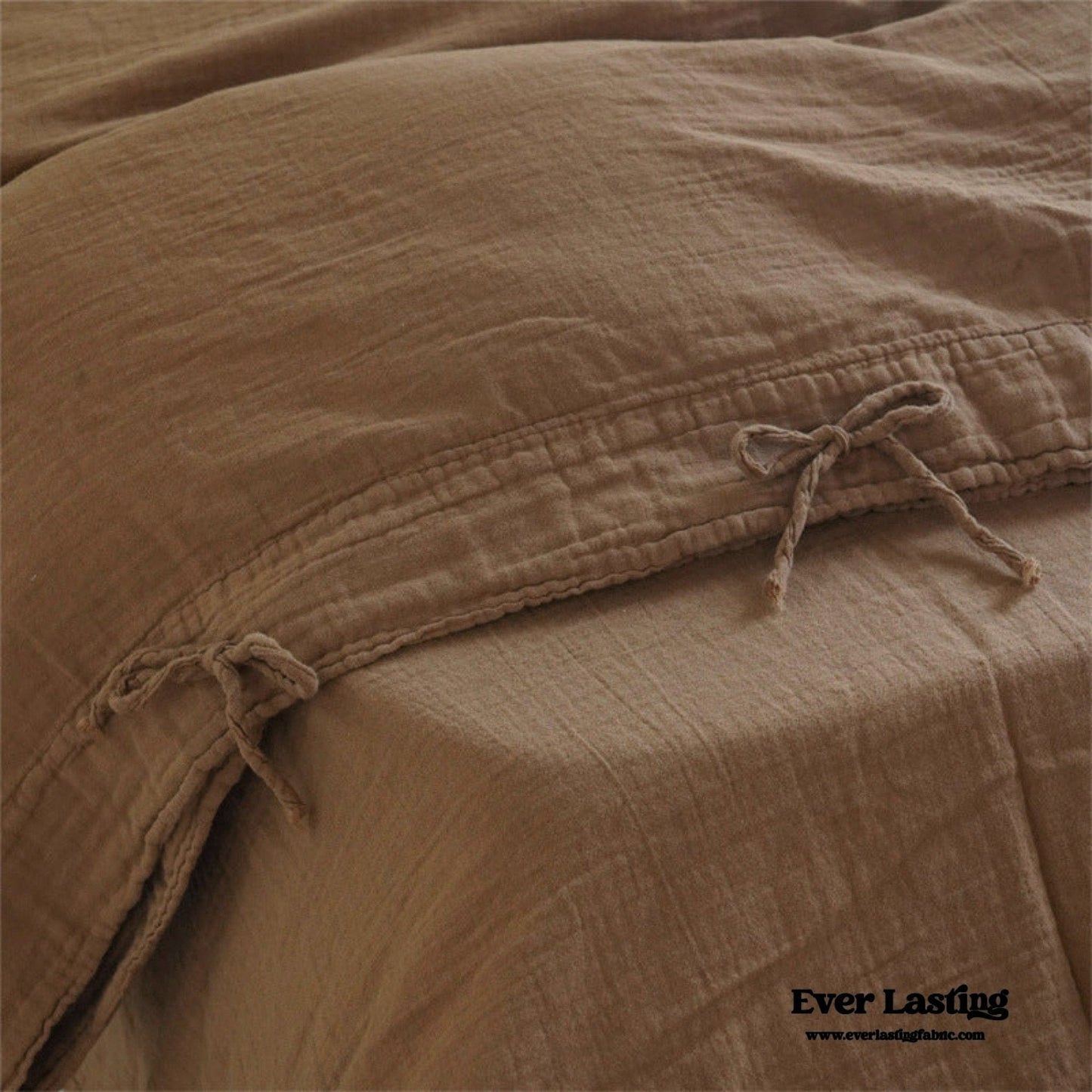 Evelyn Retro Double Gauze Bedding Set / Beige Brown