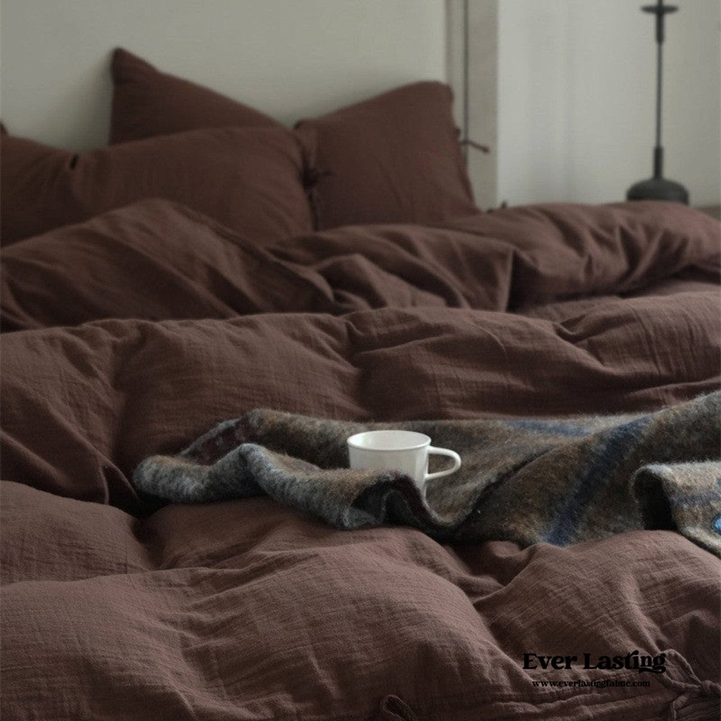 Evelyn Retro Double Gauze Bedding Set / Beige Brown