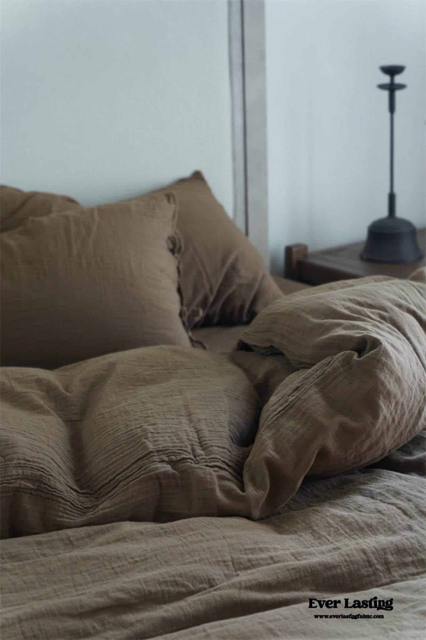 Evelyn Retro Double Gauze Bedding Set / Beige Brown