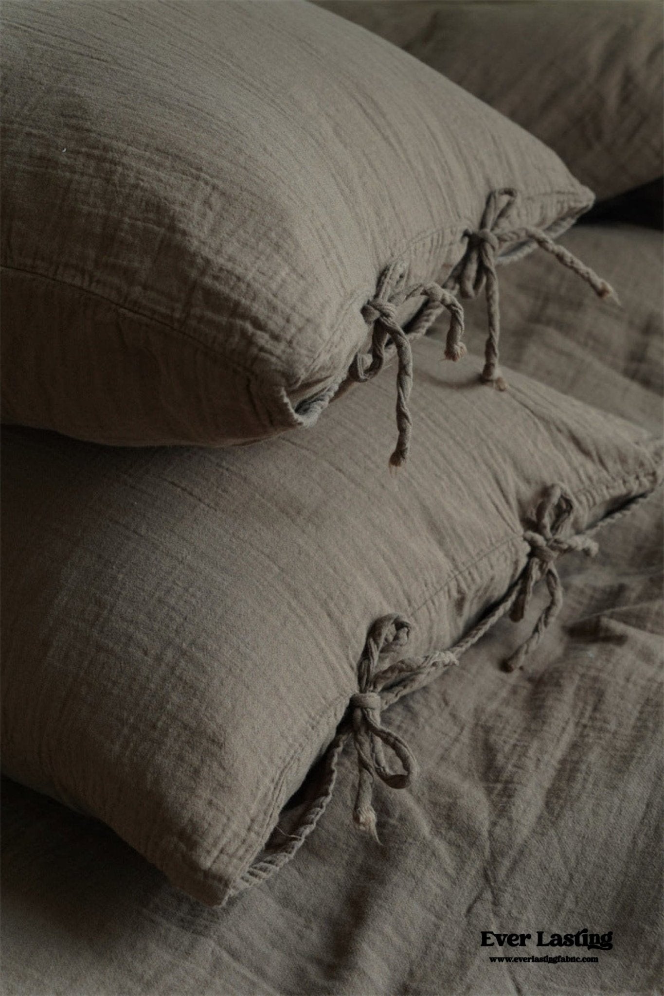 Evelyn Retro Double Gauze Bedding Set / Beige Brown