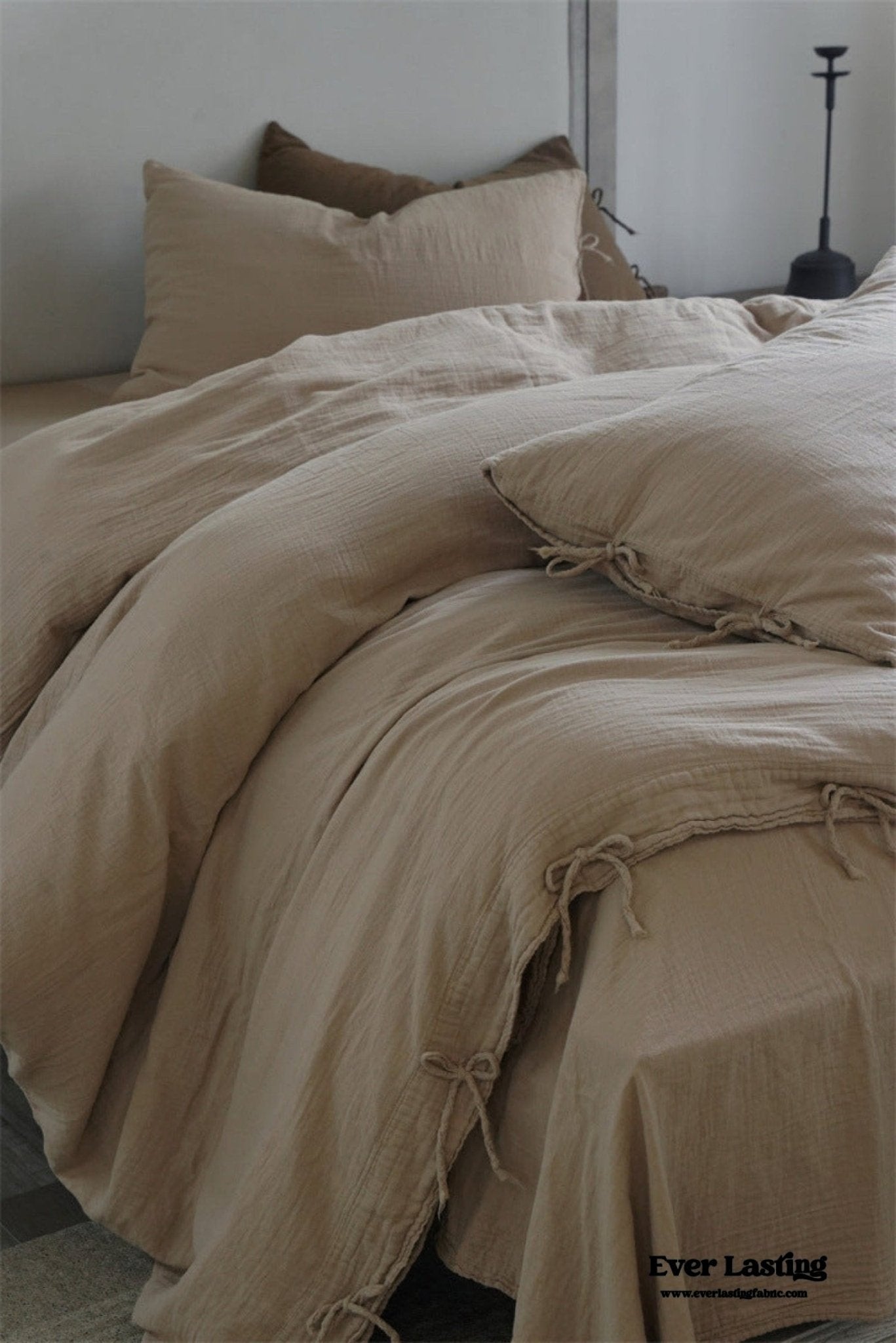 Evelyn Retro Double Gauze Bedding Set / Beige Brown