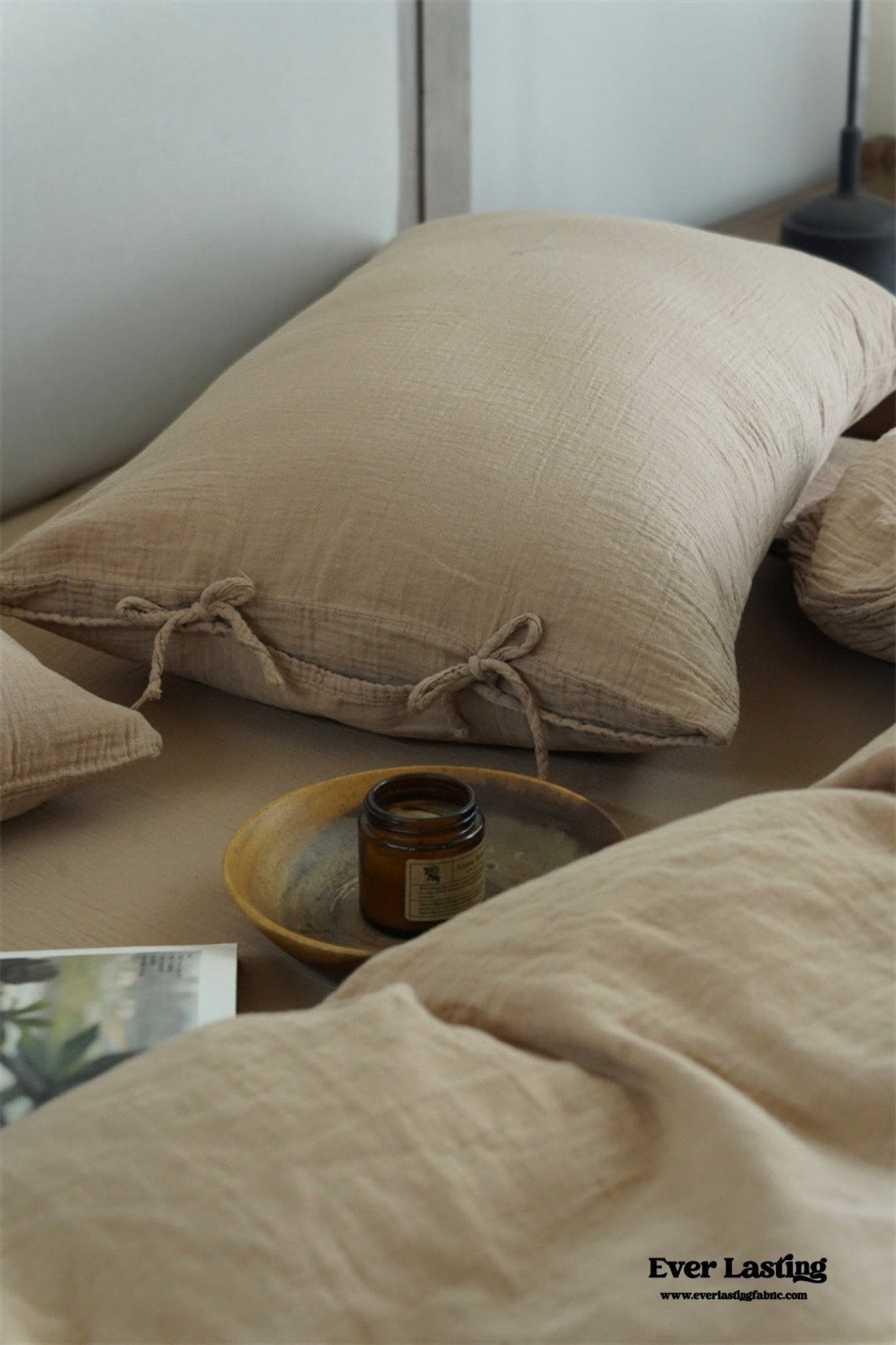 Evelyn Retro Double Gauze Bedding Set / Beige Brown