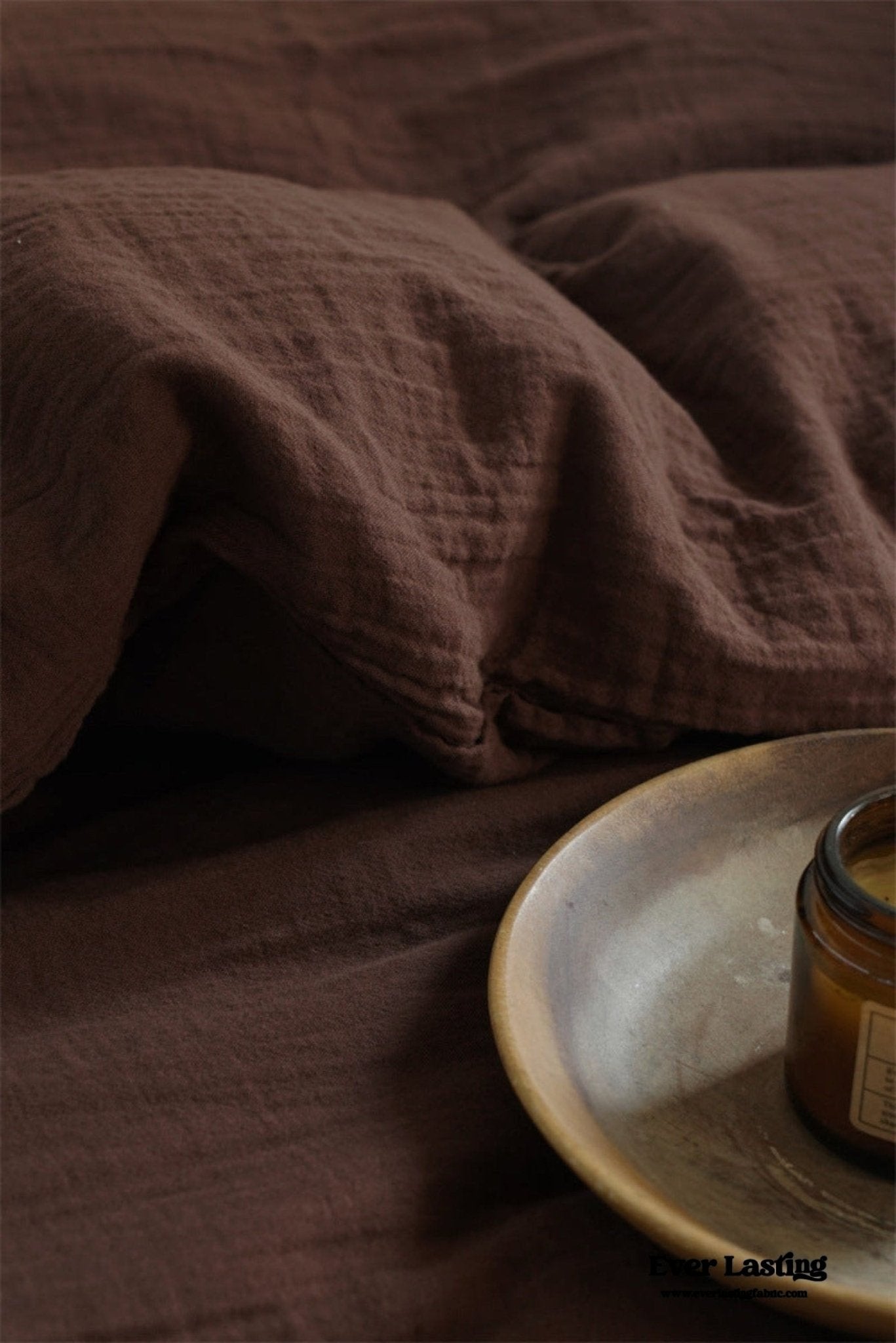 Evelyn Retro Double Gauze Bedding Set / Beige Brown