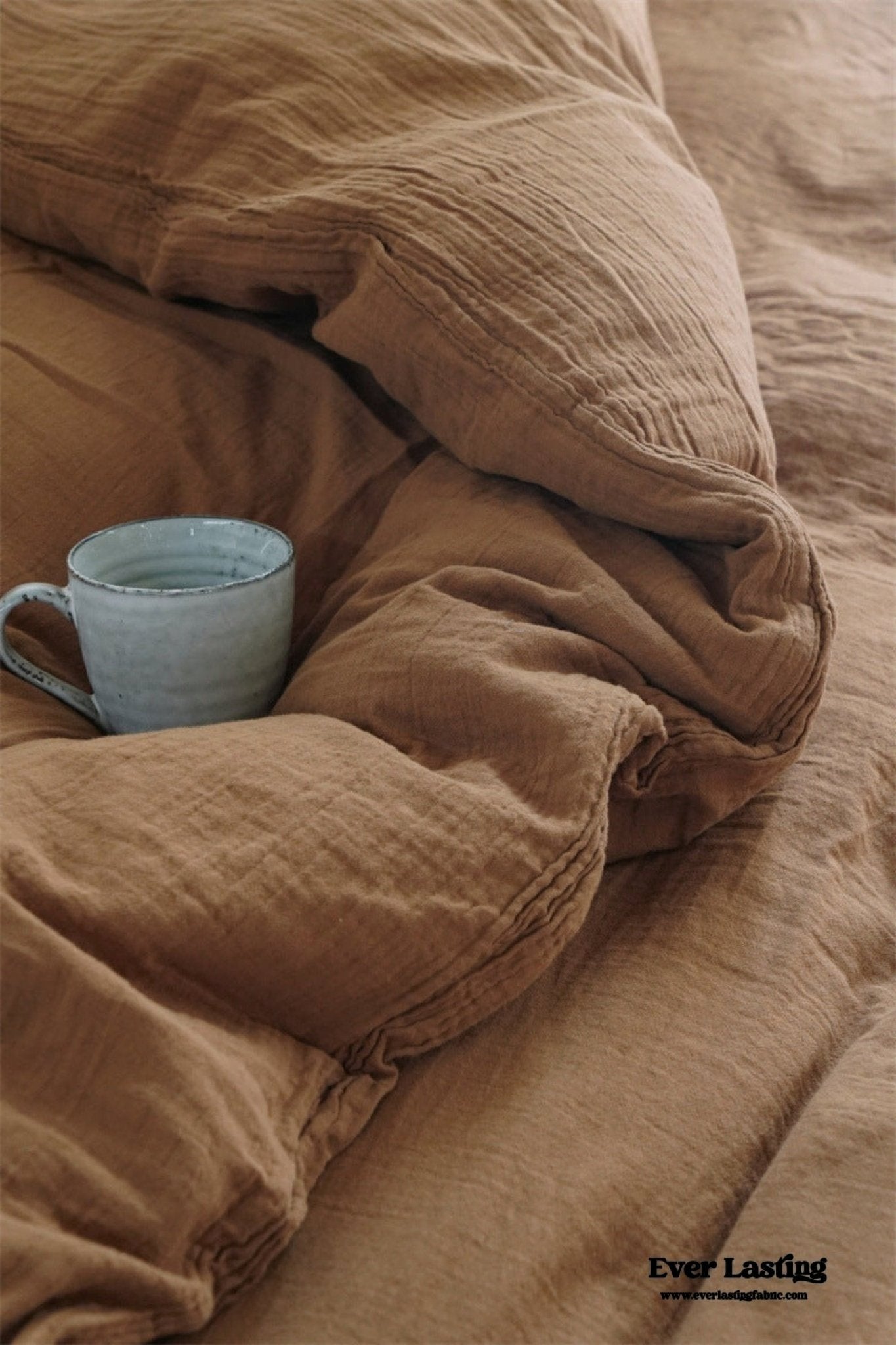 Evelyn Retro Double Gauze Bedding Set / Beige Brown