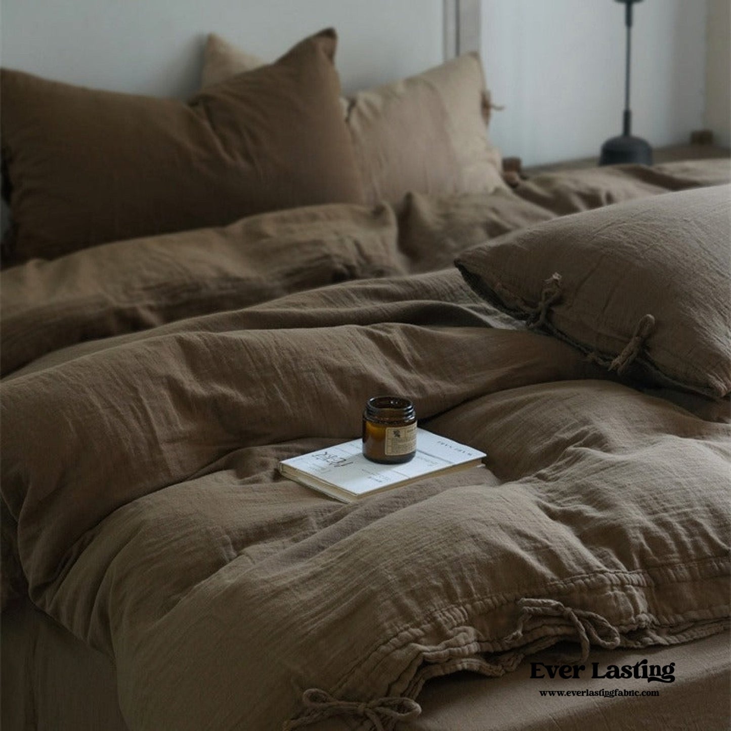 Evelyn Retro Double Gauze Bedding Set / Caramel Brown