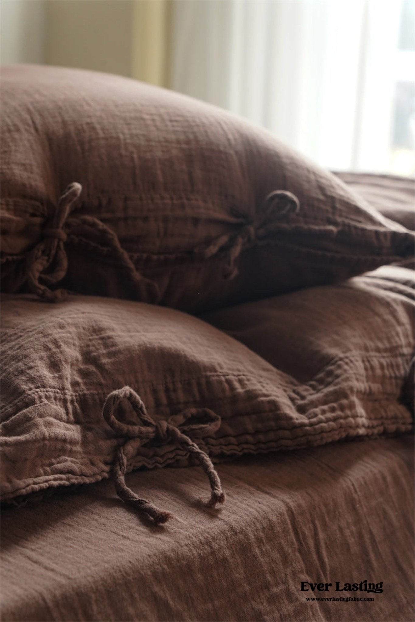 Evelyn Retro Double Gauze Bedding Set / Caramel Brown