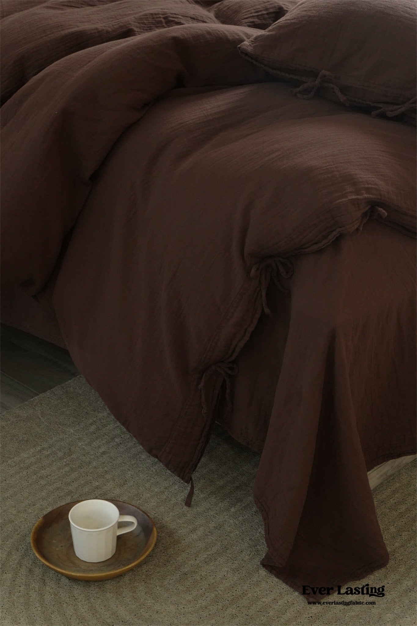 Evelyn Retro Double Gauze Bedding Set / Caramel Brown