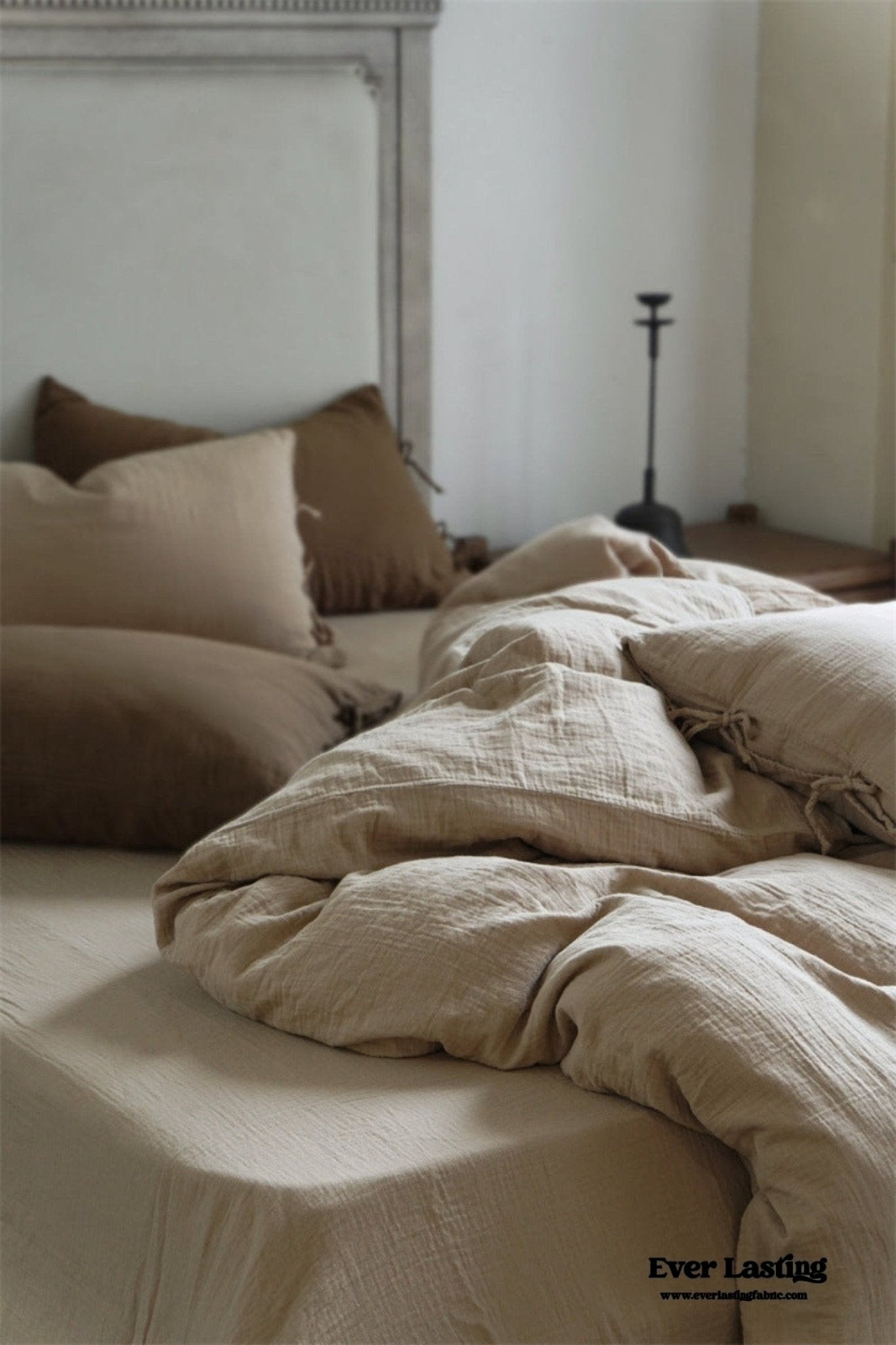 Evelyn Retro Double Gauze Bedding Set / Chestnut Brown