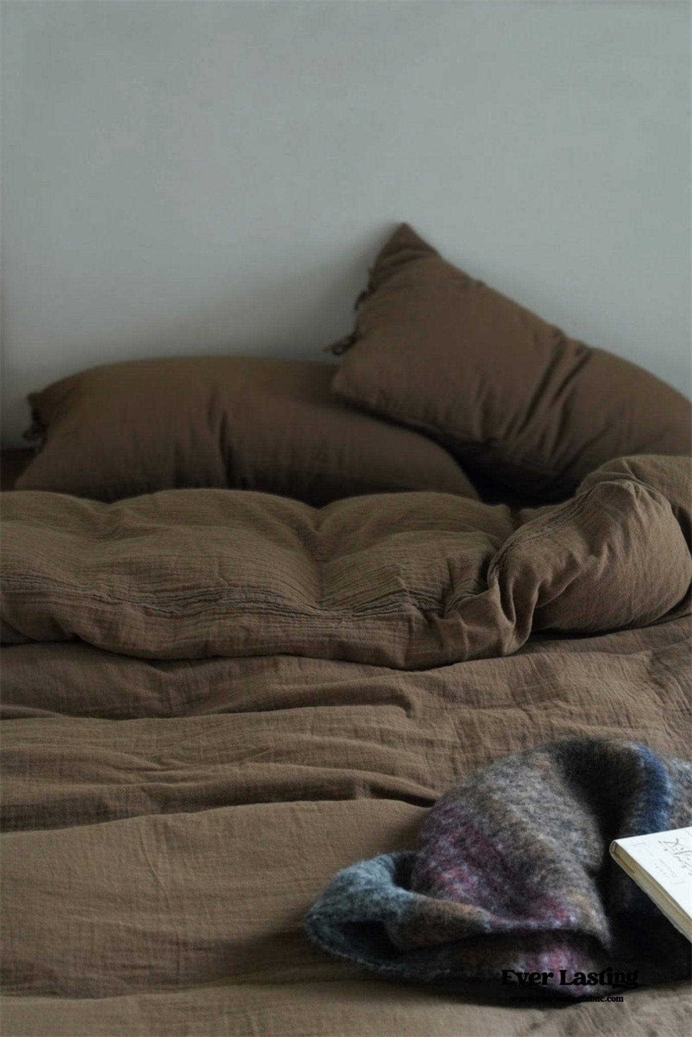 Evelyn Retro Double Gauze Bedding Set / Chestnut Brown