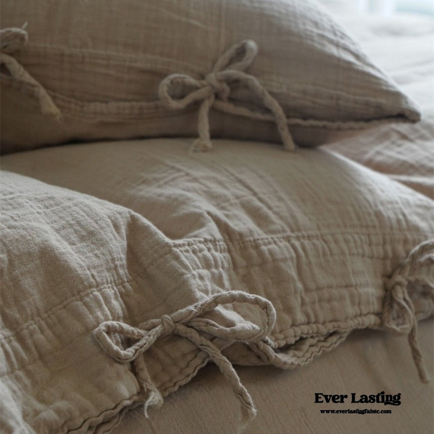 Evelyn Retro Double Gauze Bedding Set / Chestnut Brown