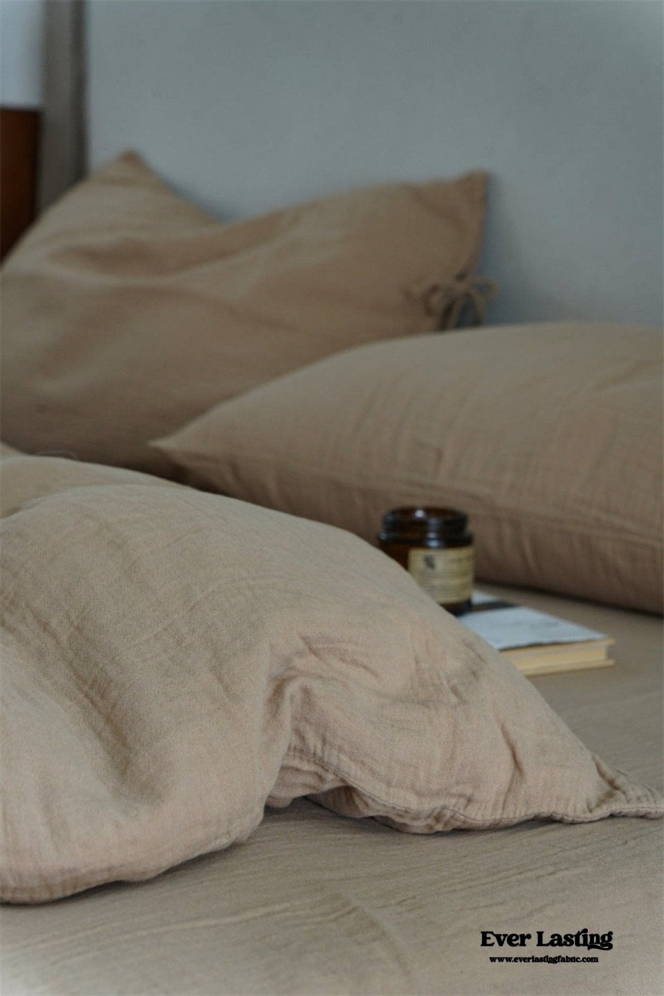 Evelyn Retro Double Gauze Bedding Set / Chestnut Brown