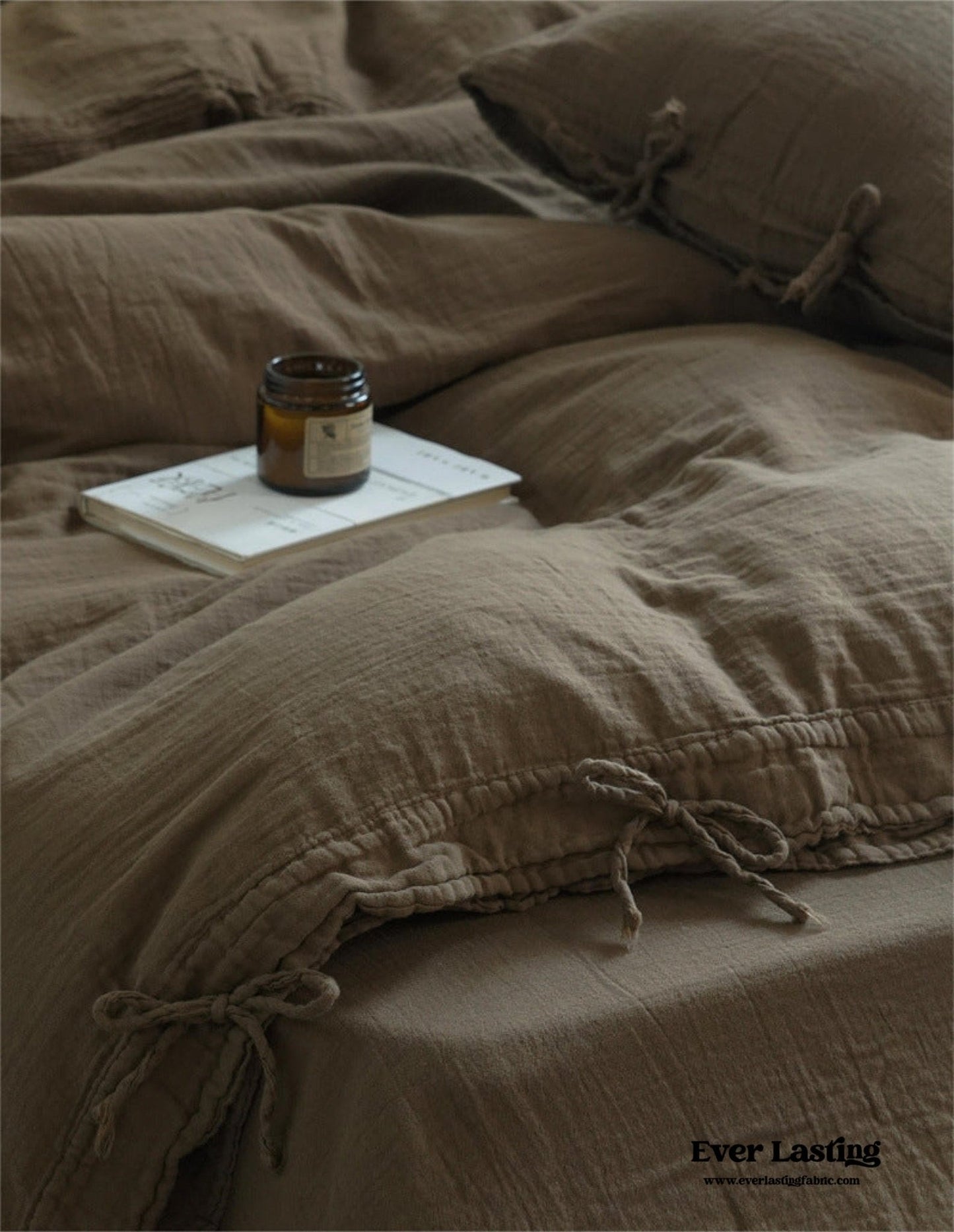 Evelyn Retro Double Gauze Bedding Set / Chestnut Brown