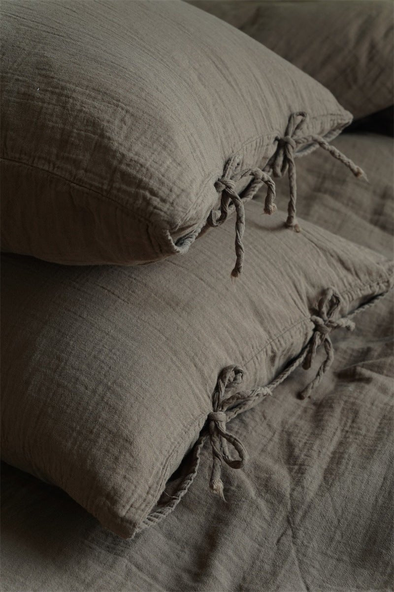 Evelyn Retro Double Gauze Bedding Set / Chestnut Brown